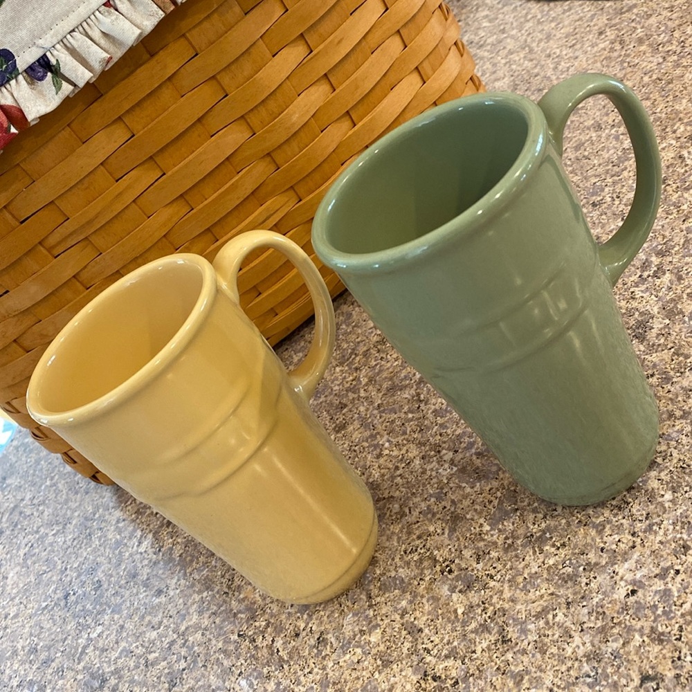 2 Longaberger Tall Travel Mugs No Lids Woven Traditions Mugs Only